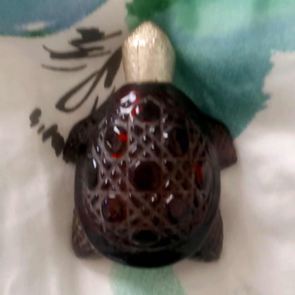 Avon empty turtle perfume bottle